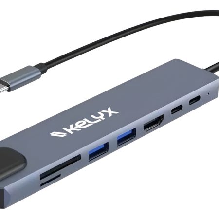 Hub Kelyx 8en1 Type C Hdmi Sd Usb 2.0 X2 Usb 3.0 X2 Rj45