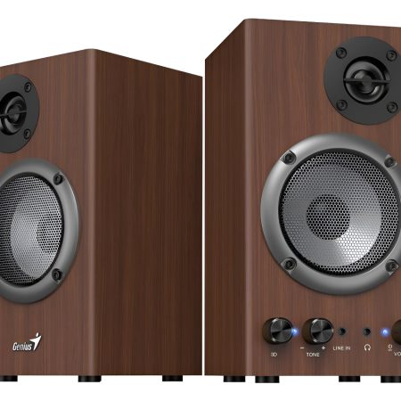 Parlante Genius Sp-hf500b 16w Mini Plug Madera