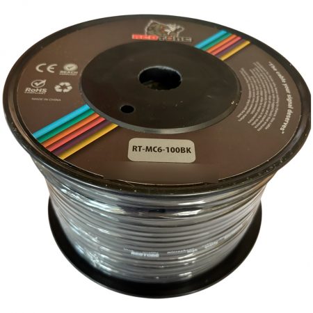 Rollo Cable De Microfono 6mm 100m Negro Redtone Rt-mc6-100bk