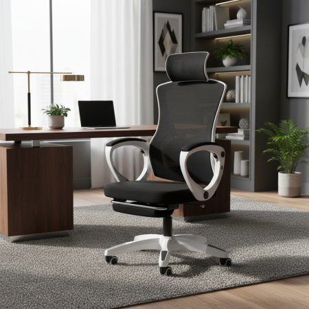 Silla Gamer Raptor Throne S10 Apoya Pies H/130kg Blanco