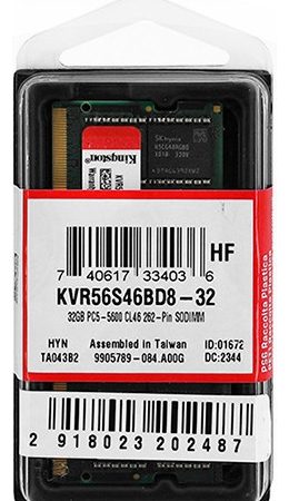 Memoria Sodimm Ddr5 Kingston 32gb 5600 Mhz Kvr56s46bd8-32