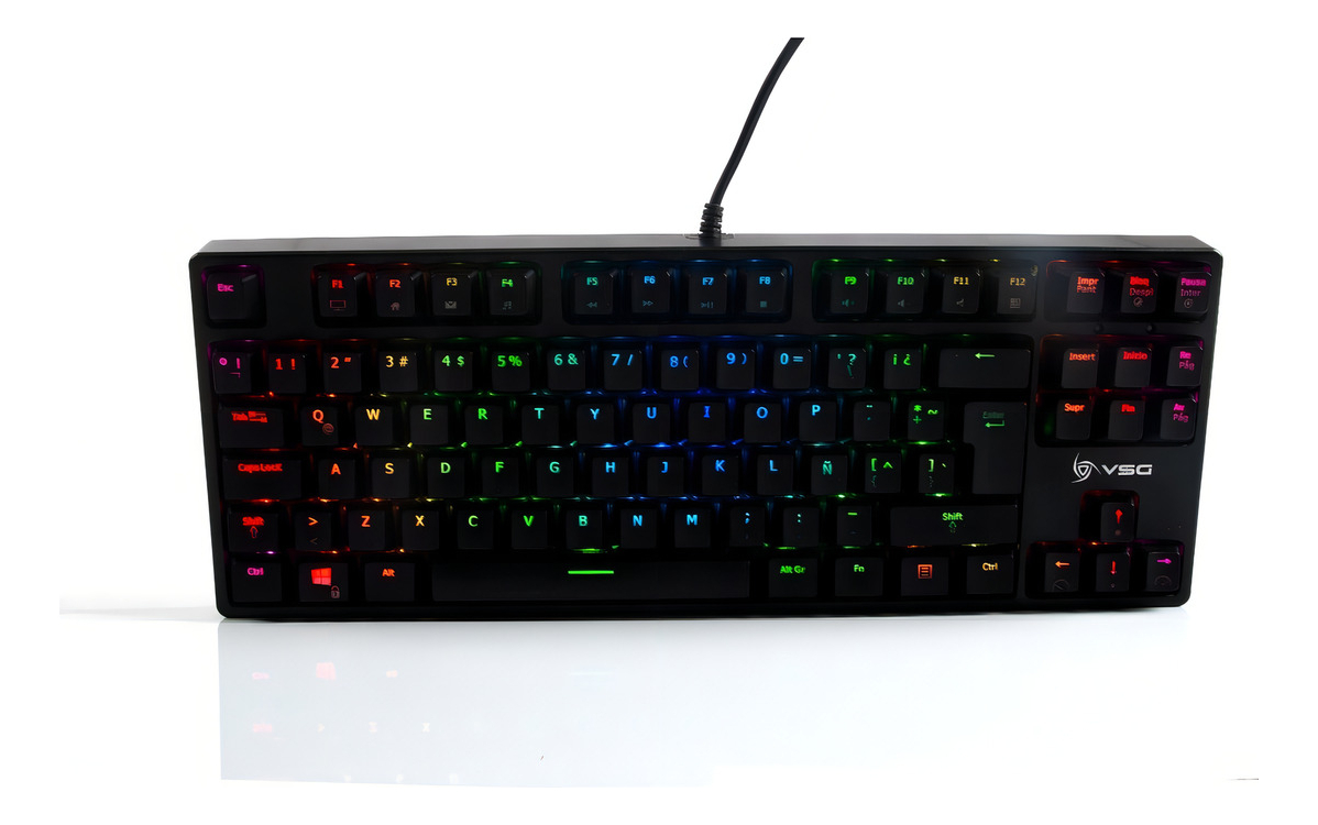 Teclado Vsg Qwerty Kailh Blue Español Latinoamérica Color Negro Con Luz Rgb - Image 9