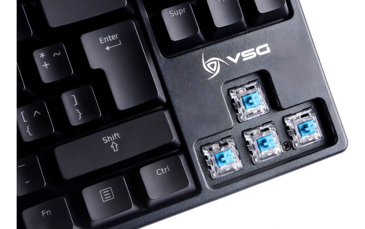 Teclado Vsg Qwerty Kailh Blue Español Latinoamérica Color Negro Con Luz Rgb - Image 3