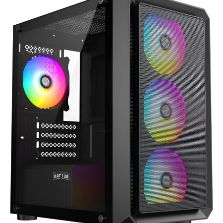 Gabinete Gamer Raptor Infinity Mesh Tg X2 Rgb Fan X4 Negro