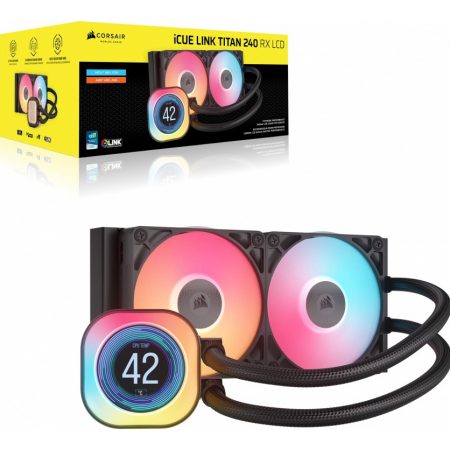 Enfriamiento Líquido Corsair Icue Linktitan 240 Rx Lcd Negro Led Argb