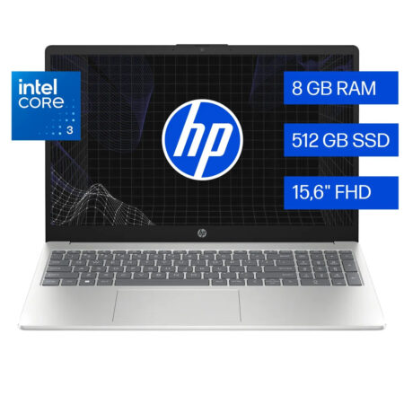 Notebook Hp 15-fd0331la Intel Core 3 8gb Ram 512gb Ssd 15,6 Fhd Windows 11 Home Plateado