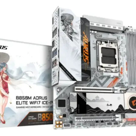 Placa Madre Aorus B850m Elite Wifi7 Ice-p, Am5 Ddr5 Matx Gris
