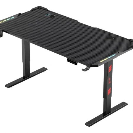 Escritorio Gamer Raptor Glow Station Rgb C/elev P/vaso P/aur