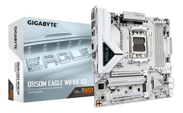 Placa Madre Gigabyte B850m Eagle Wf6e Ice Am5 Matx Blanco