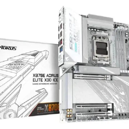 Placa Madre Gigabyte X870E AORUS ELITE X3D ICE Blanco