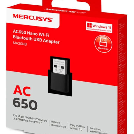 Adaptador Usb Wifi Ac650 Bluetooth Mercusys Ma20nb