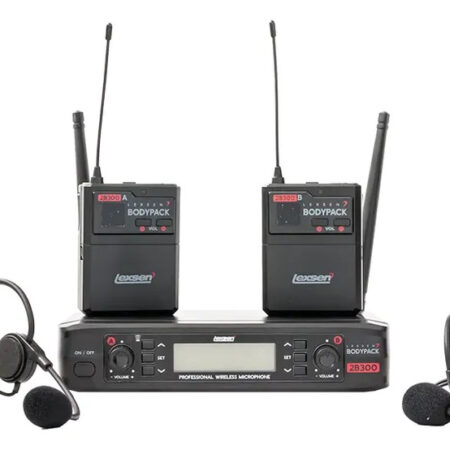 Sistema De Microfono Doble Vincha Uhf Lexen 2b2