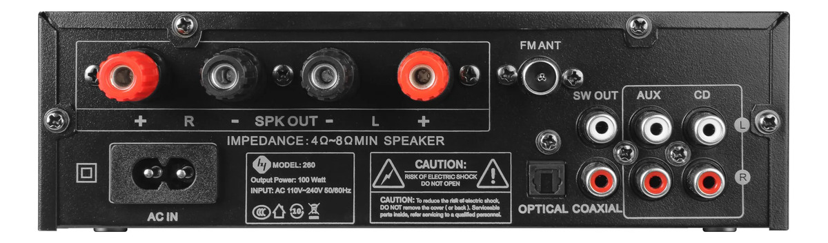 Amplificador Hi-fi 100w Rms Bt Usb Opt Hypersound Av-260 - Image 3