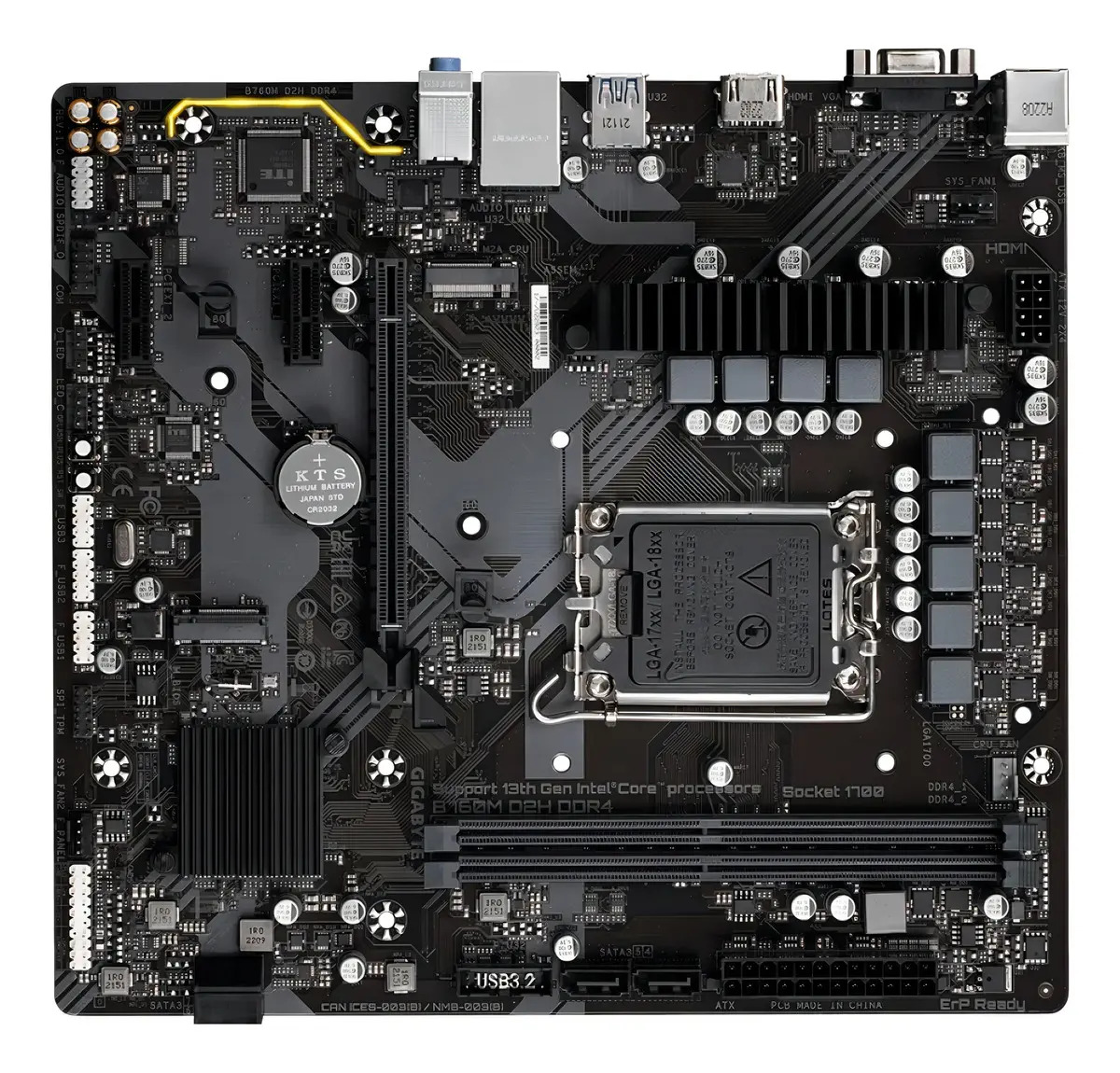 Motherboard Gigabyte B760m D2h Ddr4 Lga1700 Micro Atx Black - Image 4