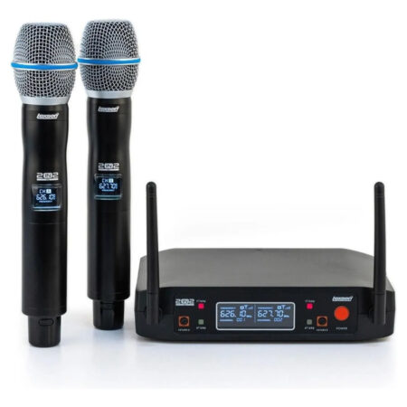 Sistema De Microfono Doble Mano Uhf Lexen 2in2xl