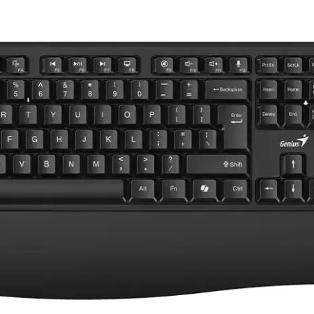 Teclado Genius Kb-123 Con Tecla Copilot Ai Y Reposamuñecas Usb Español Negro Español Latinoamérica