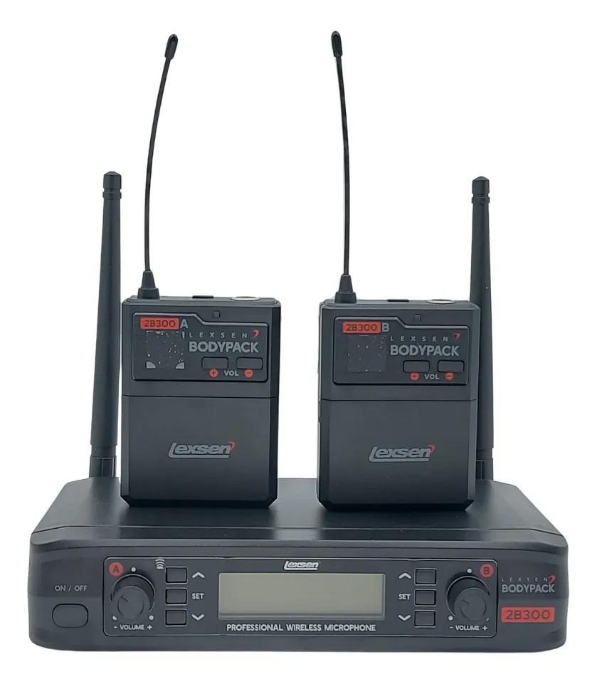 Sistema De Microfono Doble Vincha Uhf Lexen 2b300 - Image 3