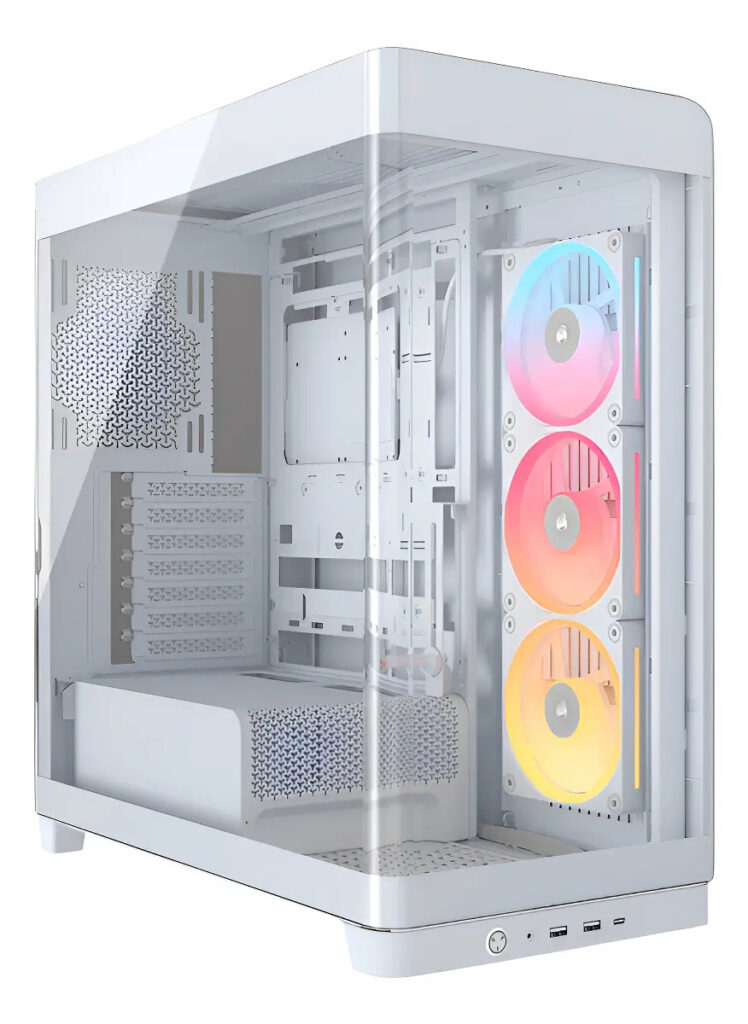 Gabinete Corsair Frame 4500x Lx-r Rgb Icue Link Fan X3 Tg Wh Blanco ...