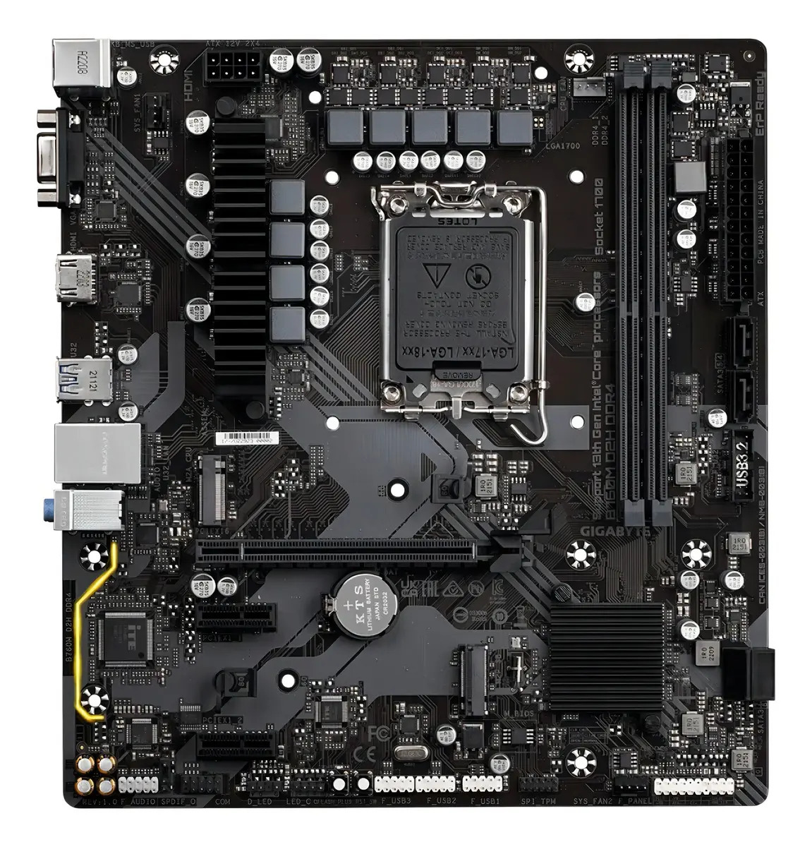Motherboard Gigabyte B760m D2h Ddr4 Lga1700 Micro Atx Black