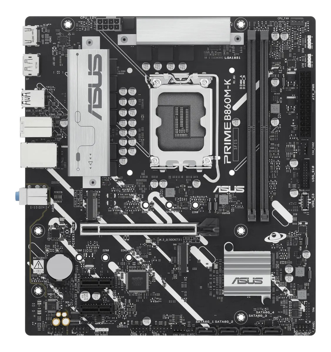 Tarjeta Madre Asus Prime B860m-k Lga1851 Ddr5 Micro Atx Color Negro