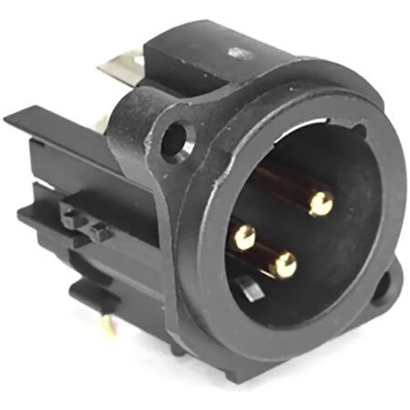 Ficha Xlr Macho Chasis Plaqueta Pcb Amphenol Ac3mah-au-b Negro