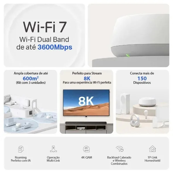 Sistema Mesh X 1 Deco Be22 Tp Link Be3600 Wifi 7 - Image 3