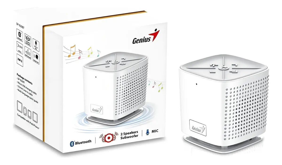 Parlante Portatil Bluetooth Genius Sp-925bt White - Image 4