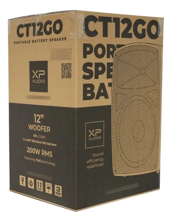 Bafle Portátil Xp Audio Ct12go Con Batería Y Dsp Integrado Negro - Image 9