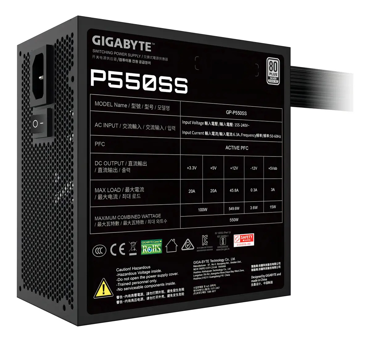 Fuente Gigabyte Gp-p550ss Black 550w 80 Plus Silver Color Negro - Image 6